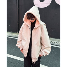 美式冬季纯棉水洗加绒棉衣潮牌宽松休闲连帽棉服上衣，男装棉衣，星座410-7