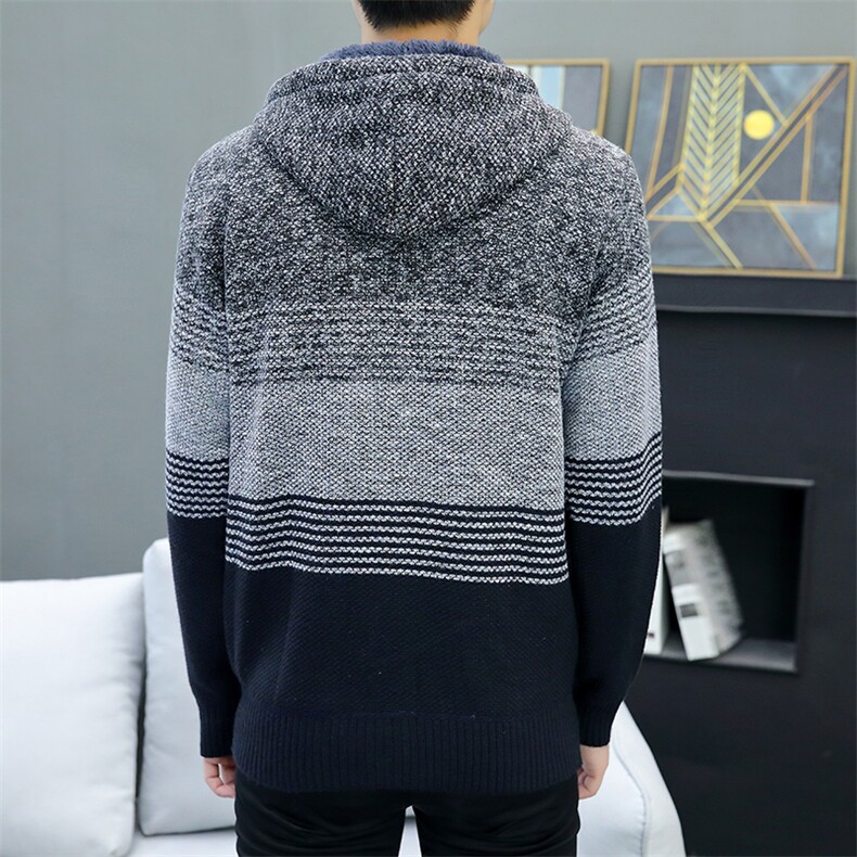 品质好秋冬季新款男士休闲连帽毛衣外套百搭加绒夹克8821-P40元,男装针织衫/毛衣,星座1706