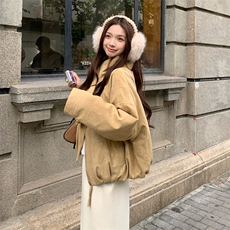 新款首上2C0281031P255K385麂皮绒90绒保暖外套，女装羽绒服，2C028