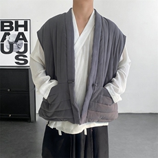 秋冬新中式棉麻纯棉马甲加厚保暖秋冬内搭短款背心男女坎肩外套，男装背心/马甲，星座909