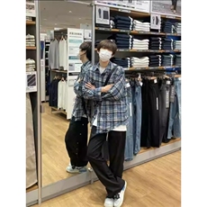 网图春季蓝色格子衬衫复古休闲长袖外套男女衬衣A025-BC6008-P33，男装衬衫，电商A025
