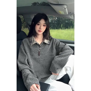 重磅Polo领百搭复古长袖卫衣男打底衫设计感513APL2761特P30图片