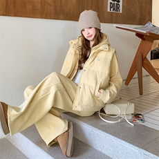 24冬季加绒卫衣套装+羽绒马甲三件套两色可选668-P345-K458，女装套装/套裙，2C317