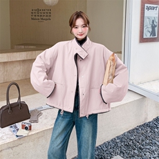 羊羔毛外套宽松加厚保暖棉衣女冬季新款韩系短款小个子立领棉服，女装棉衣/棉服，维壹