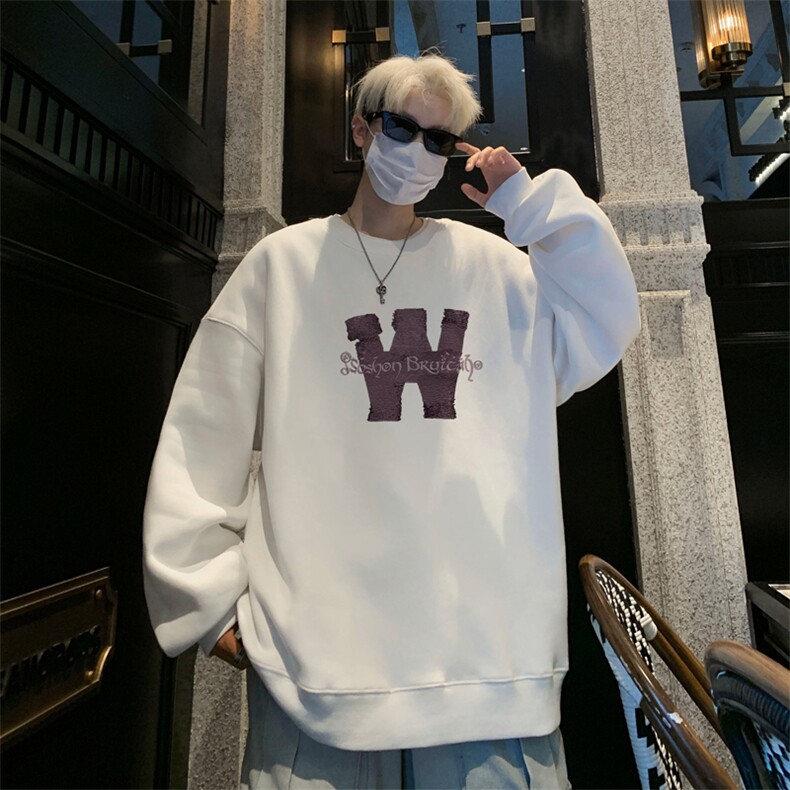 ！圆领卫衣男装港风长袖T恤男外套男WY237-特P23,男装T恤,电商B367