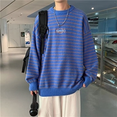气质秋冬款条纹毛衣男生圆领套头港风小清新休闲针织衫M9902P30，男装针织衫/毛衣，星座1116-2