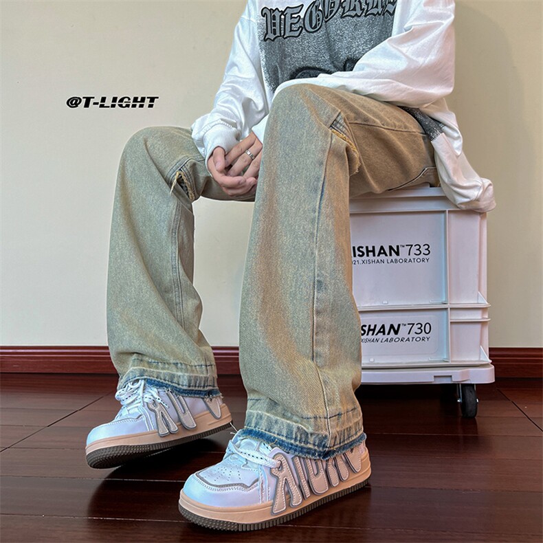 B221 2022秋冬 美式ins高街小众纯色百搭牛仔裤 LK22079-P60 控78图片