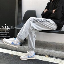 港风有型休闲裤男宽松潮流束脚裤运动印花卫裤NK07-P50，男装休闲裤，星座1501