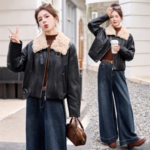 2025新款加绒休闲皮衣羽绒服图片
