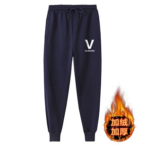 现货足，卫裤男士秋冬款青少年加绒休闲裤印花百搭款XZ102A-4图片