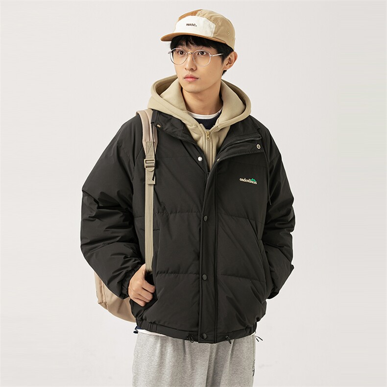 2026冬季新款男日系潮牌纯色假两件白鸭绒羽绒服厚外套YR12-F255,男装羽绒服,电商A101（原外27）