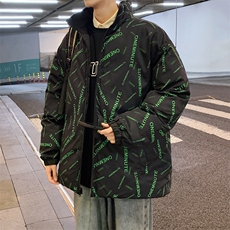 冬季新款双面穿棉衣男款羽绒棉服情侣潮流韩版学生女棉袄外套ZM04，男装棉衣，星座310B-1