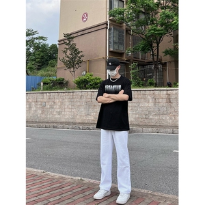 美式 牛仔裤大码宽松直筒裤老爹裤长裤A014-K8133-P45控58图片