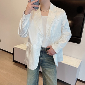 新中式新款龙纹提花西装外套男风复古小众西服潮流XZ0080-P75图片
