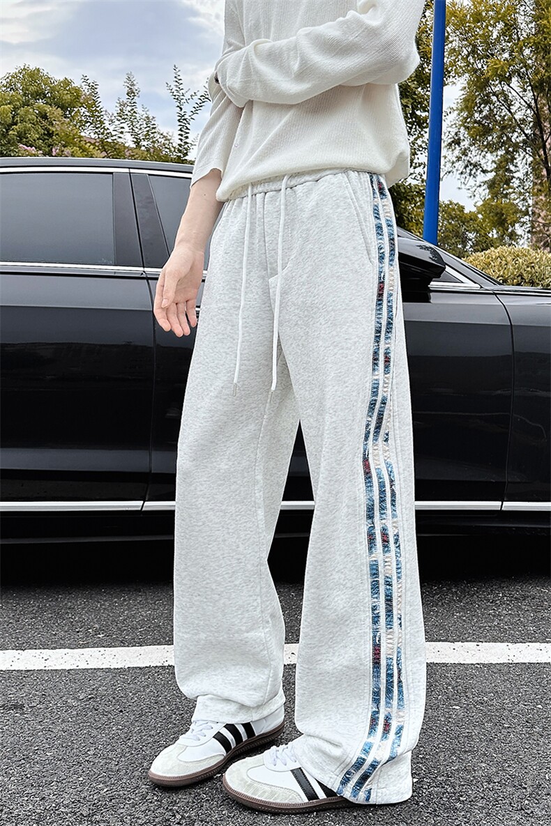 XK60022-P35条纹休闲裤男春秋款潮牌痞帅炸街宽松运动裤青少年,男装休闲裤,电商A178