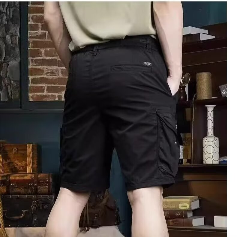 直播同款户外工装短裤男士夏季纯棉运动休闲马裤多口袋宽松五分裤,男装牛仔裤,星座1210-1