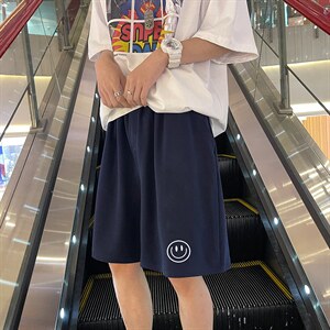 MK37224-P15冰丝短裤男士大码宽松休闲五分裤男运动中裤