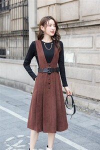 热卖款秋装两件套连衣裙,女装连衣裙,倾爽