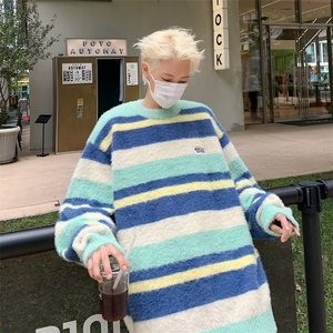 美式圆领毛衣男慵懒风休闲针织衫 M5575 P58图片
