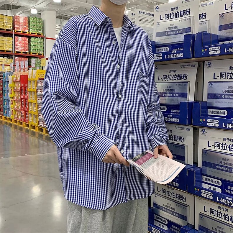 长袖衬衫男港风日系春季韩版潮流帅气衬衣C9641P26图片
