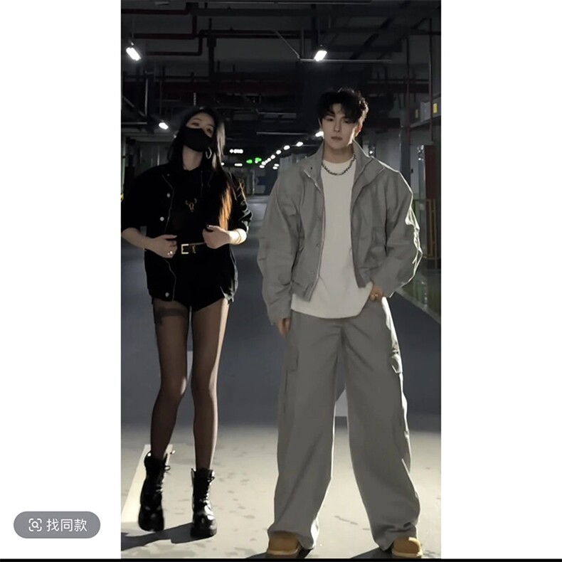 抖音美式工装牛仔夹克套装TZ276-上衣P128裤子P78（网图参考,男装夹克,电商B267