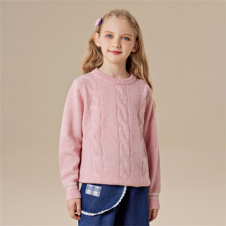春秋冬儿童舒适时尚百搭14岁以上，童装儿童羊绒衫，六一童装