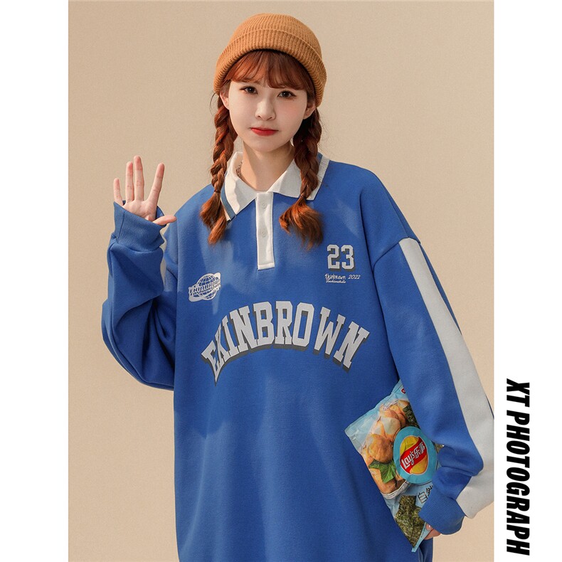 中性风POLO领卫衣女情侣大码M-5XL休闲套头卫衣男外套类C7720P55，男装Polo衫，星座227-7