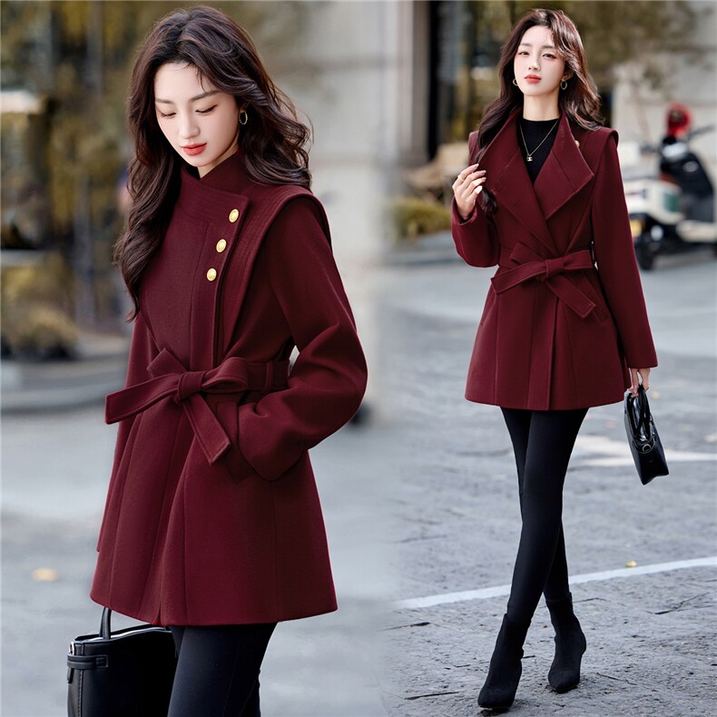 短款外套女2025冬装新款韩版修身加厚气质小个子毛呢子上衣2571，女装毛呢外套，伊航服饰