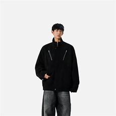 现货2025秋款美式麂皮绒夹克外套男潮牌痞帅上衣JK8087-P85，男装夹克，星座1209-2