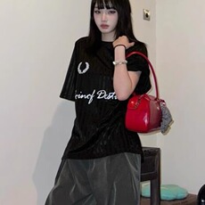 美式夏季运动潮流百搭休闲宽松女复古暗纹拼接设计感圆领短袖T恤，男装T恤，星座1210-1
