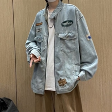 日系飞行员夹克男春秋季宽松工装棒球服潮牌ins百搭情侣外套，男装夹克，星座716-2