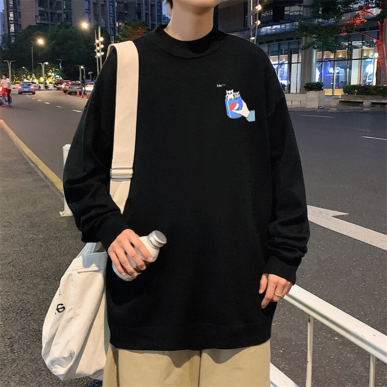 半高领毛衣男士大码针织衫男毛线衣男 M18262-P45 加绒款-P65图片