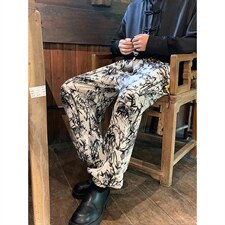 2026港风冰丝扎染抽绳大码M-5XL风休闲裤有套装88798P45，男装休闲套装，星座227-7