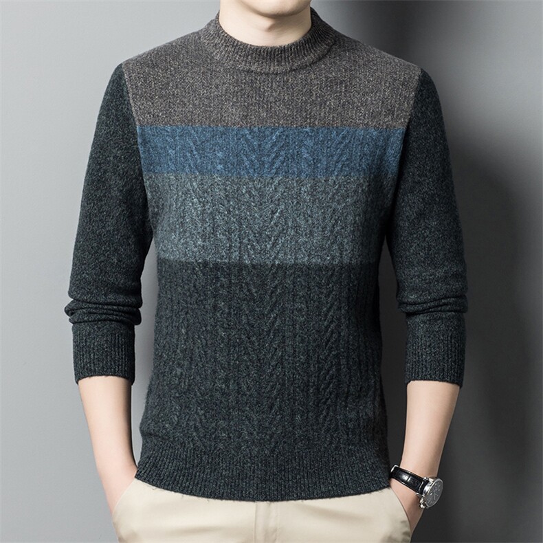 男士羊毛衫中年2023冬季新款加厚保暖针织打底爸爸装商务休闲毛衣,男装针织衫/毛衣,电商B212（原钱塘6029）