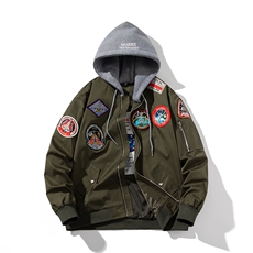 军绿色【春秋薄款】带帽可脱