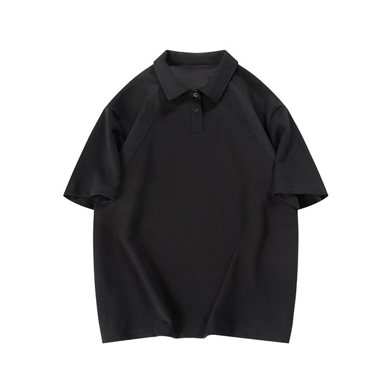 纯色翻领polo衫男款夏季纯色痞帅cleanfit高级感宽松短袖t恤上衣,男装T恤,电商B371
