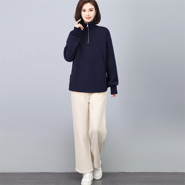 三年不下架2024年新款冬季时尚加绒加厚卫衣休闲两件套女大脚裤女,女装套装/套裙,璐依舞