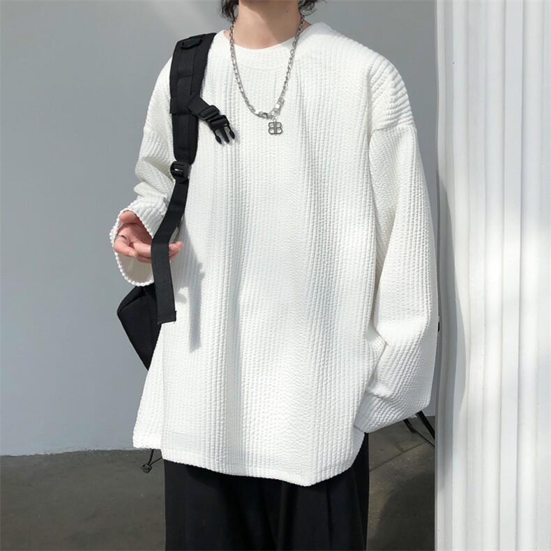 现货重磅400g高品质大码长袖T恤男垂感打底衫T33特批P40,男装T恤,电商A351
