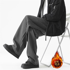 花灰时尚华棉褶皱卫裤日系时尚潮流加绒拖地裤JRX1610-特批46，男装休闲裤，星座718