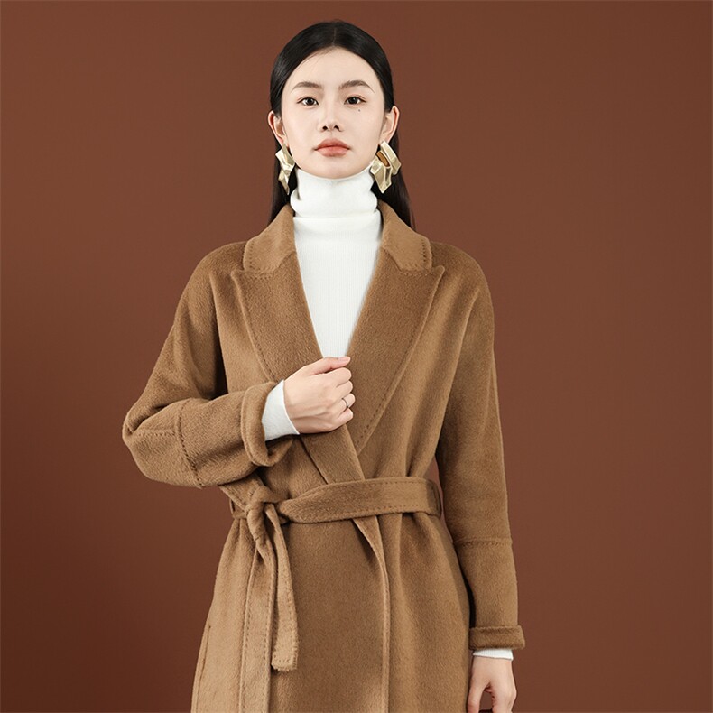 2025年秋季通勤休闲百搭双面呢子大衣保暖合身,女装双面呢大衣,琳尚羊绒