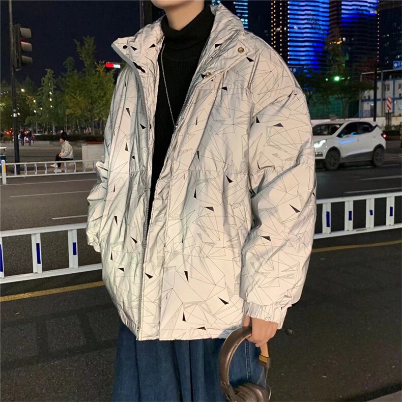 冬季立领反光衣男加厚ins潮牌帅气百搭宽松外套服 W2243-P82图片