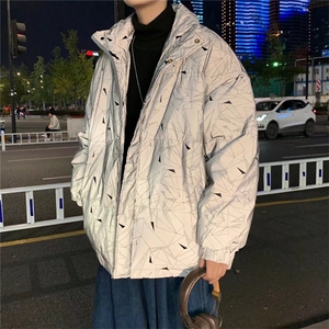 冬季立领反光衣男加厚ins潮牌帅气百搭宽松外套服 W2243-P82图片