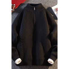 25662-特P60时尚半高拉链领毛衣男针织衫纯色半拉链宽松打底衫，男装T恤，电商D310B