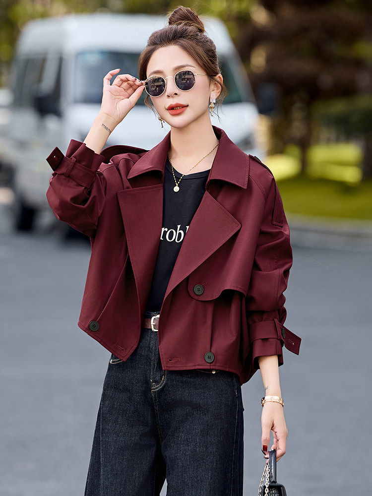 初春收腰短款外套女2025春秋新款今年流行爆款独特漂亮西装领上衣,女装短外套,姿衣坊
