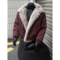 网图老钱风cleanfit羊羔绒毛座山雕棉服外套W1910/特P128，男装棉衣，电商B350