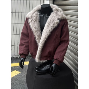 网图 老钱风 cleanfit羊羔绒毛座山雕棉服外套 W1910/特P128图片