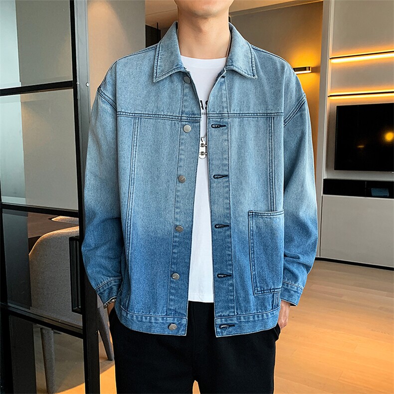 男士牛仔夹克外套2021春秋新款青少年休闲时尚秋装DF12T,男装夹克,电商A102