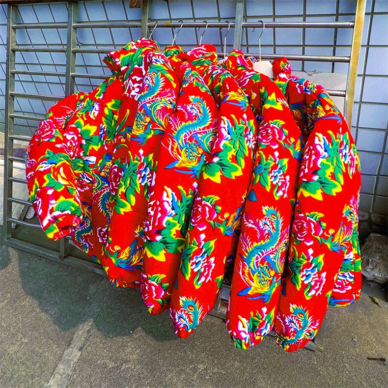 MY203男女休闲风东北大花加厚保暖防寒棉衣外套棉服棉袄团队图片