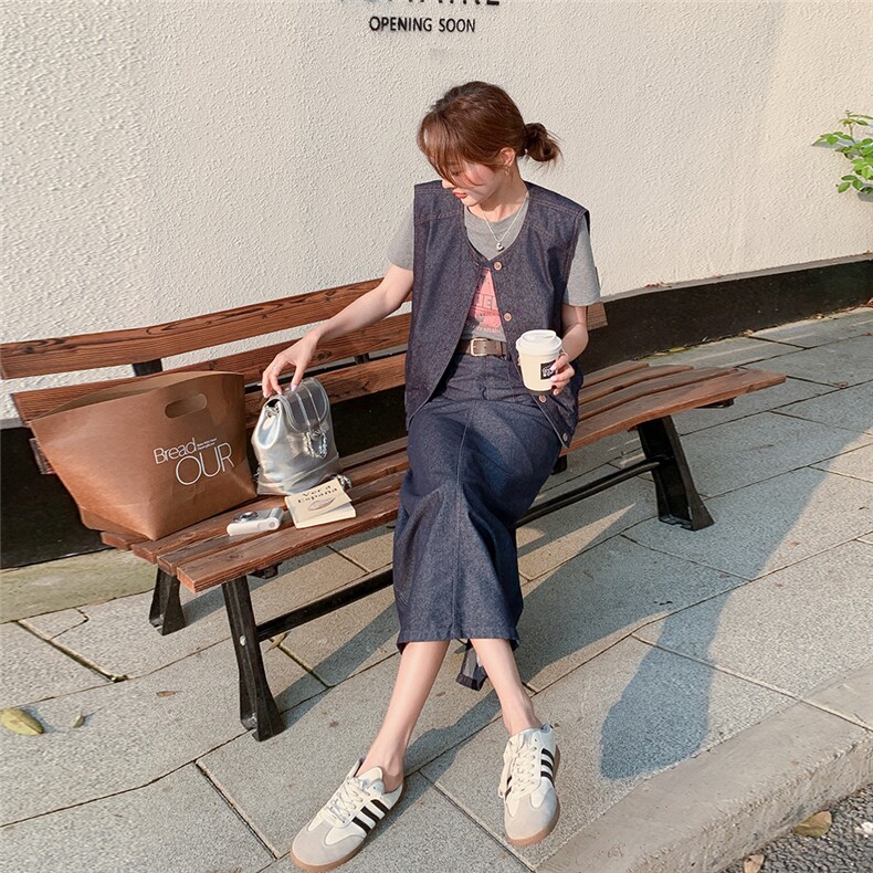 【】工装裙马甲两件套洋气运动装2008款P165K238,女装套装/套裙,2C316