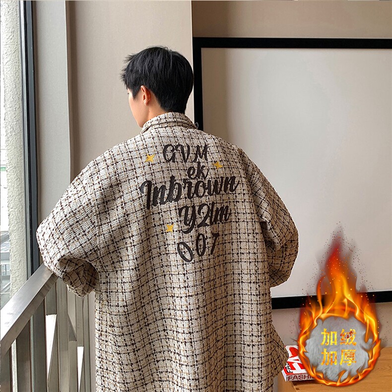 1港风小香风长袖大码M-5XL中性情侣潮衬衫男CCS8019P45加绒P55，男装衬衫，星座226-2